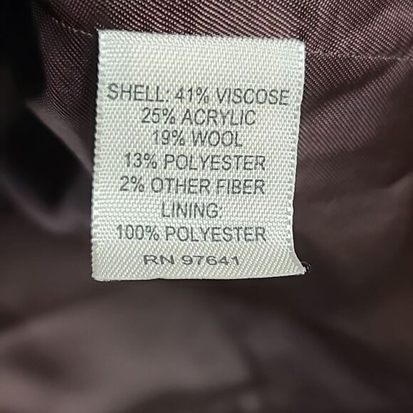 J.Jill Petite Brown Wool Lightweight One-Button Blazer Fold Up Cuff Suit Jacket - Picture 10 of 13